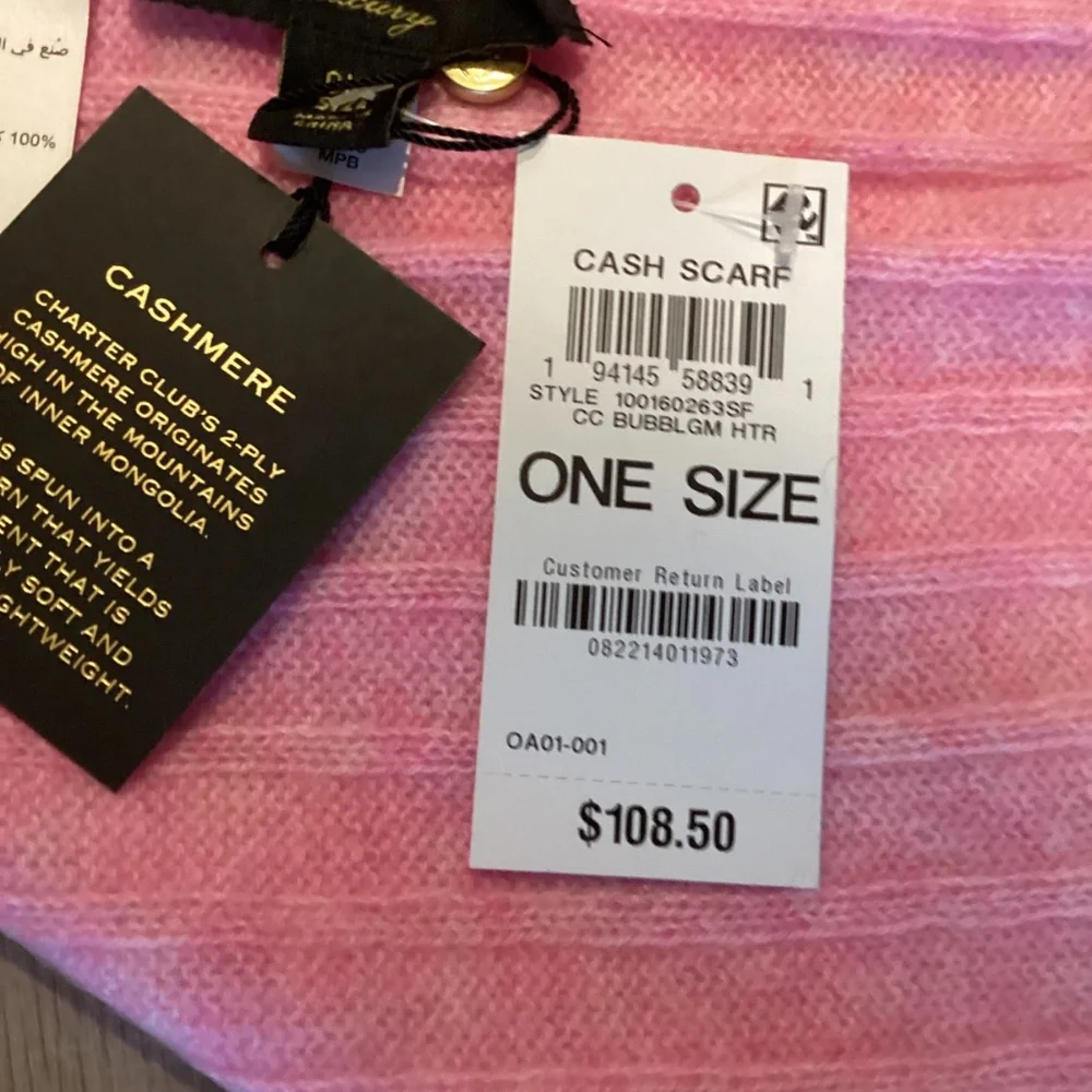 Charter Club Ribbed 100% Cashmere Scarf